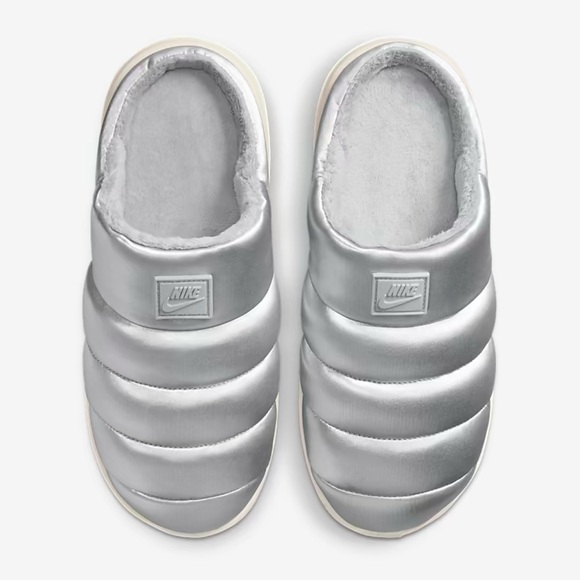 NEW Nike Metallic Silver Slip-On Sneakers - Picture 2 of 6